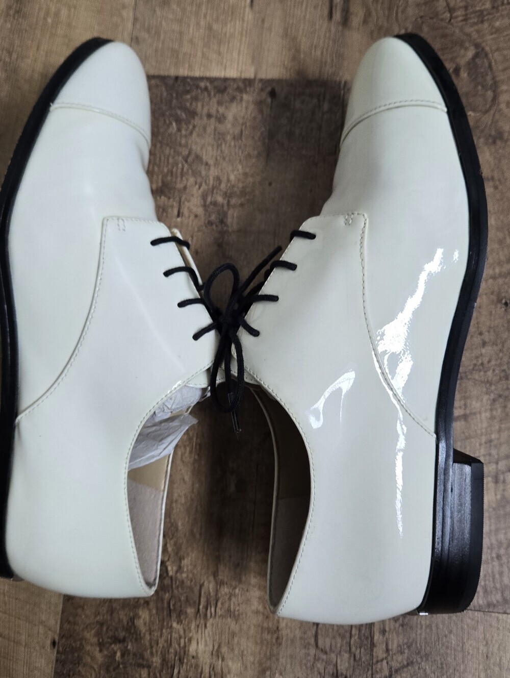 Michael Kors Pierce Patent Womens White Cap-Toe Lace-Up Dress Shoes Size 7 1/2 - Picture 7 of 10